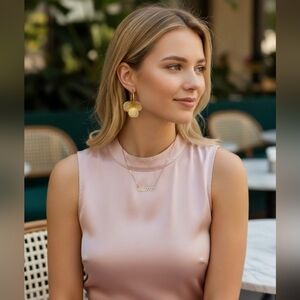 14kt Gold Plated Oversized Floral Earrings Zara Style